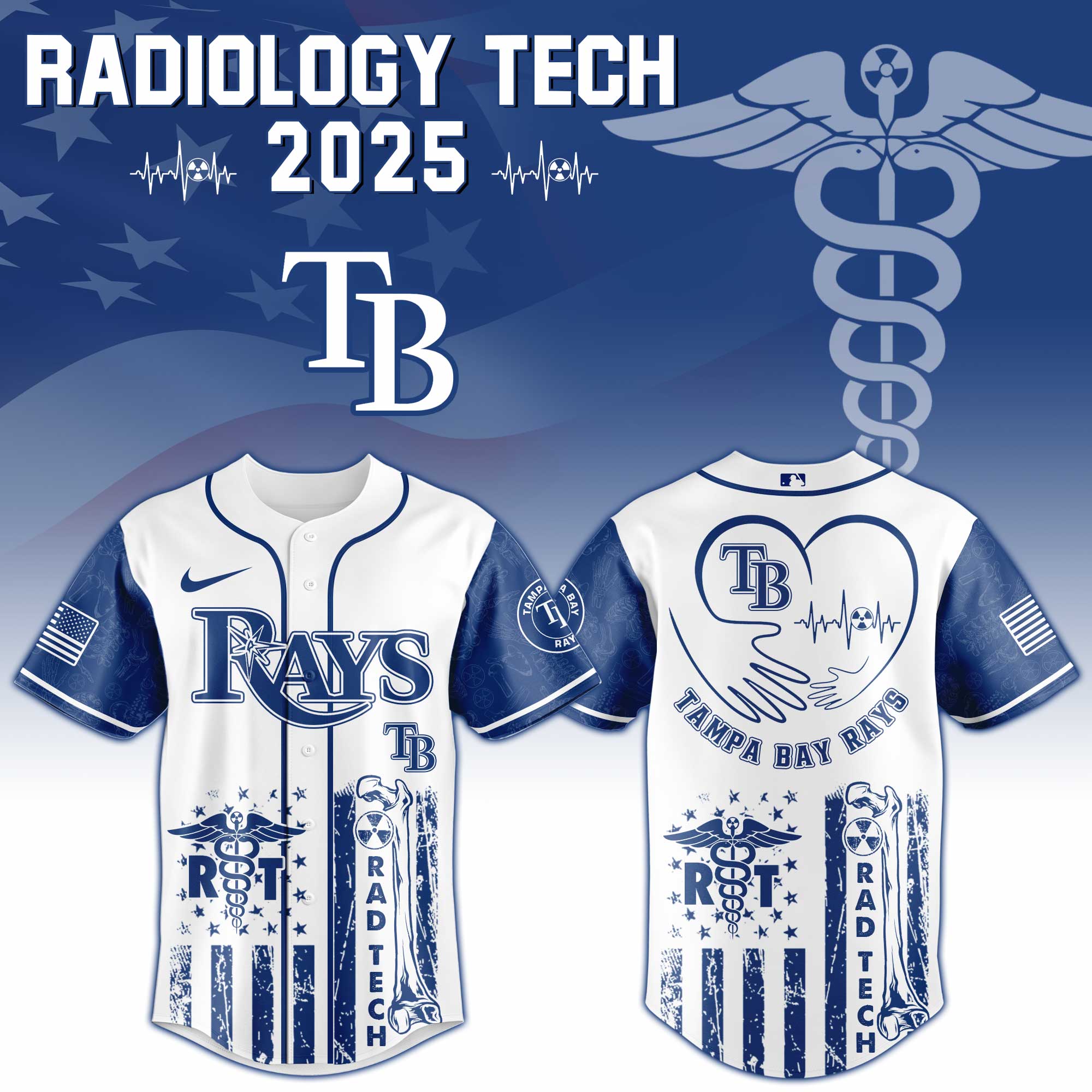 Tampa Bay Rays X Radiology Tech Night Exclusive Design Custom Baseball Jersey