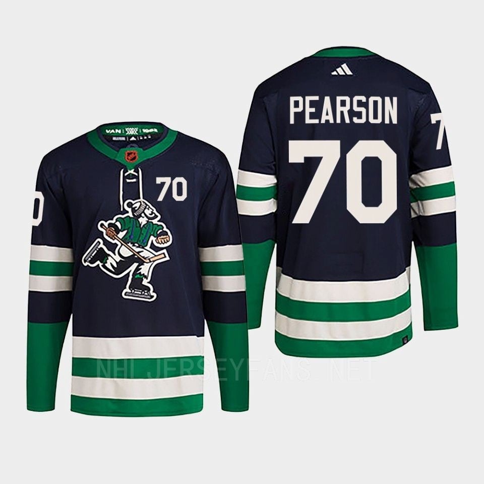 Tanner Pearson 70 Reverse Retro 2.0 2022 Vancouver Canucks Navy Hockey Jersey Primegreen - JS973 