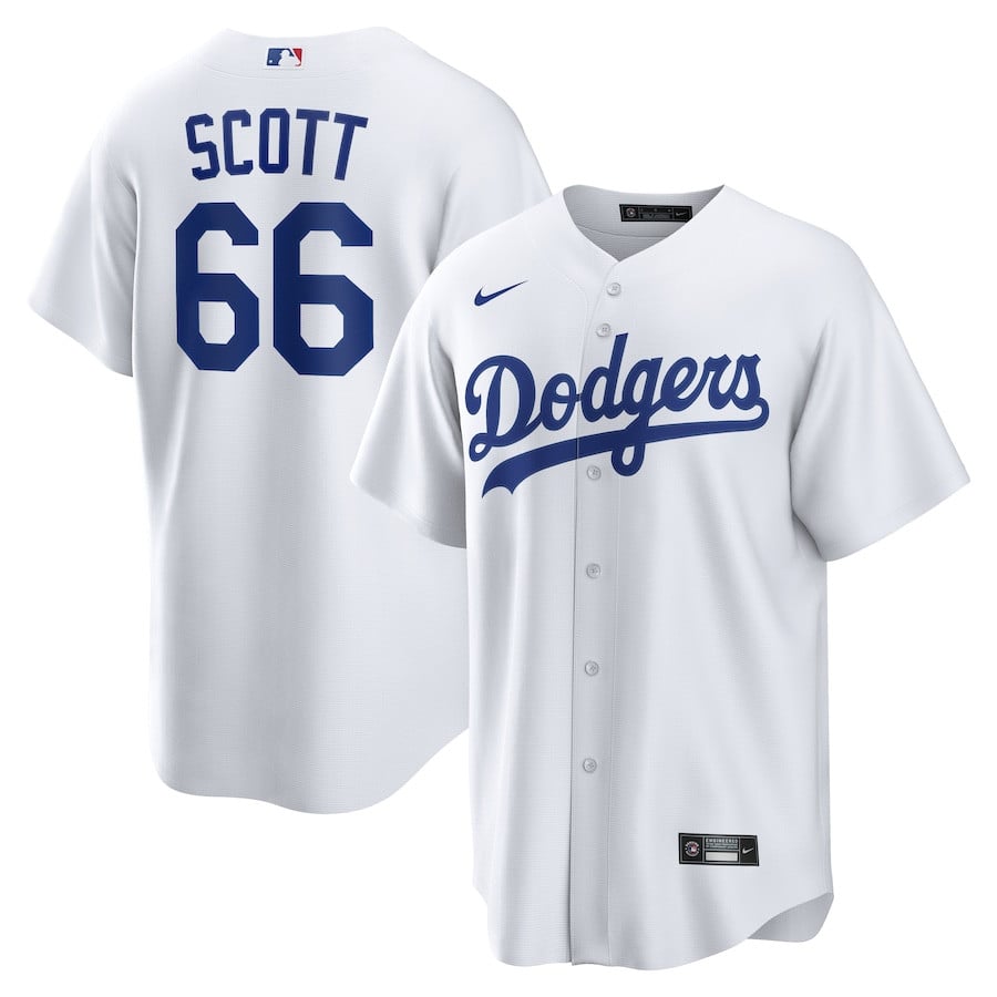 Tanner Scott 66 Los Angeles Dodgers Home Men Baseball Jersey - White 