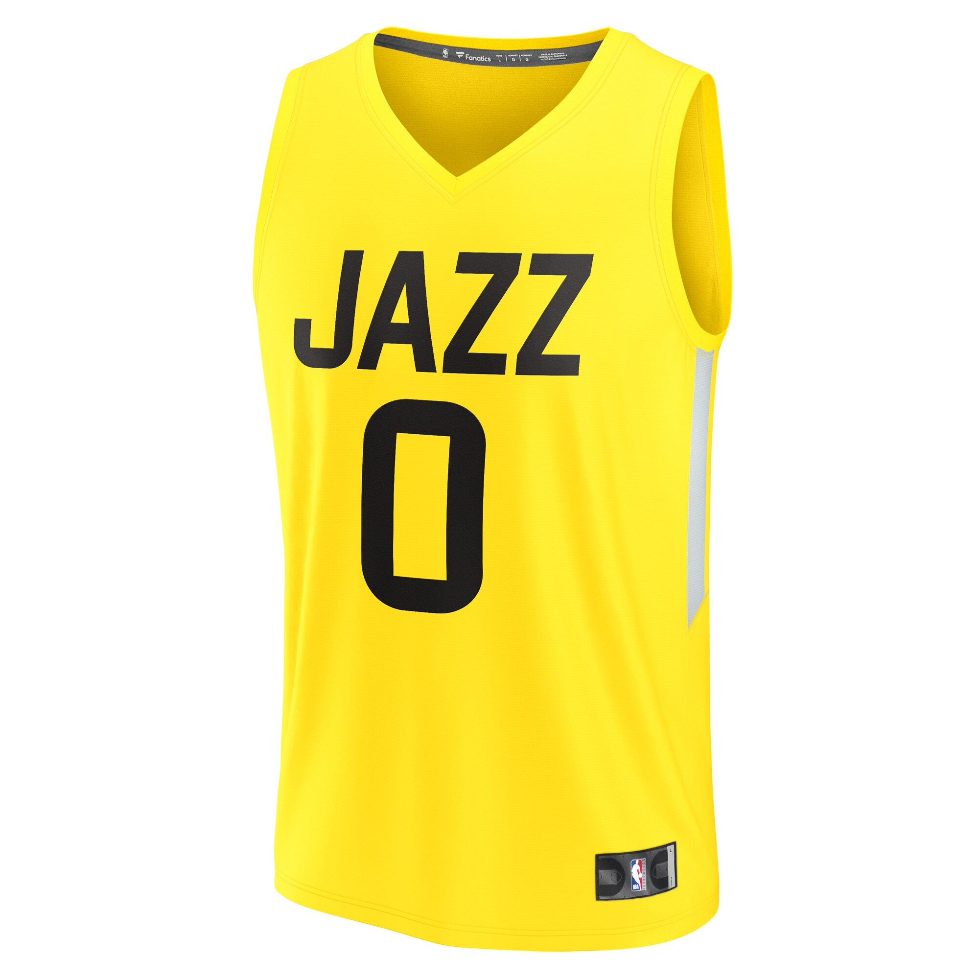 Alternative view of Taylor Hendricks Utah Jazz Fanatics Fast Break Replica Basketball Jersey - Icon Edition - Yellow