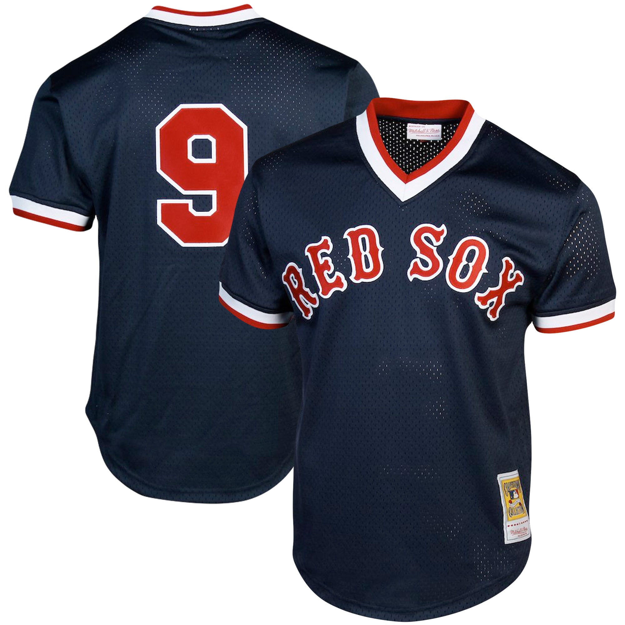 Ted Williams Boston Red Sox Mitchell & Ness Cooperstown Collection Big & Tall Mesh Batting Practice Baseball Jersey - Navy