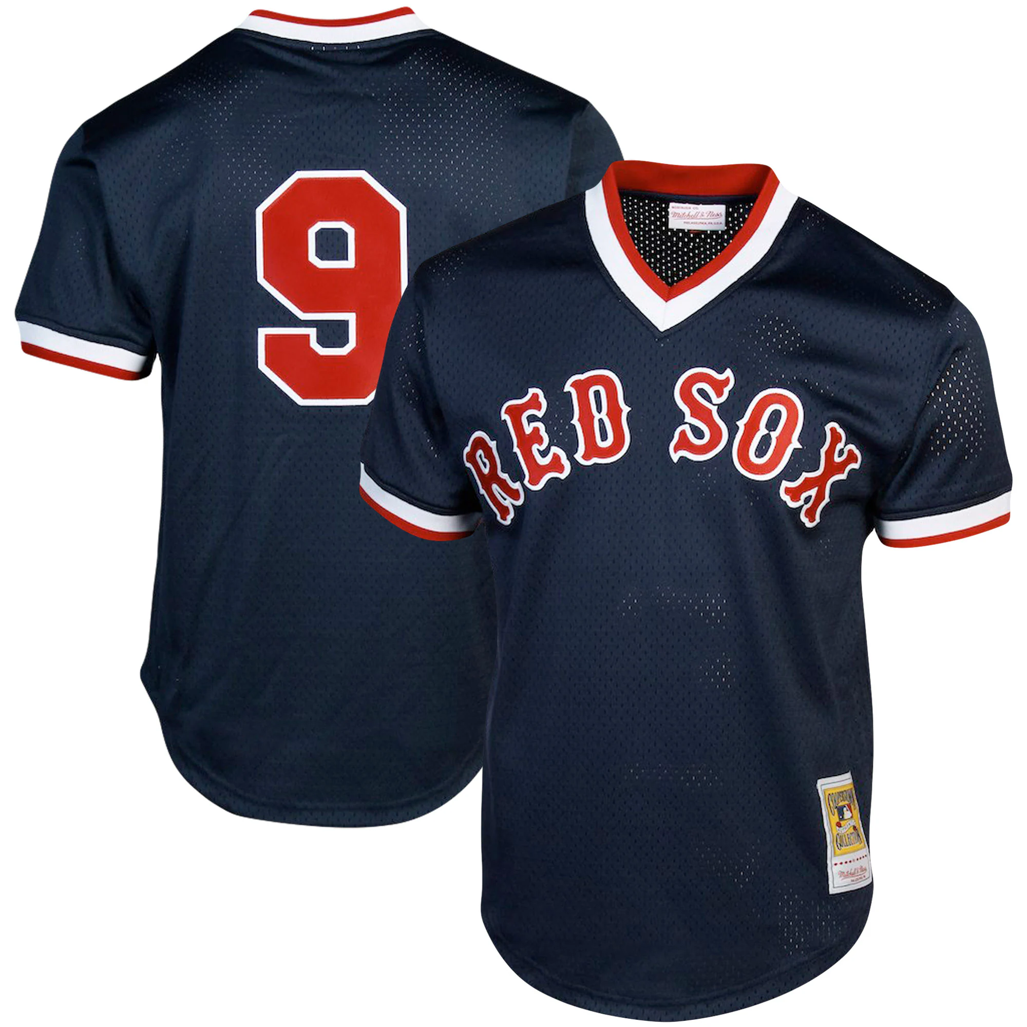 Ted Williams Boston Red Sox Mitchell & Ness Cooperstown Collection Big & Tall Mesh Batting Practice Baseball Jersey – Navy