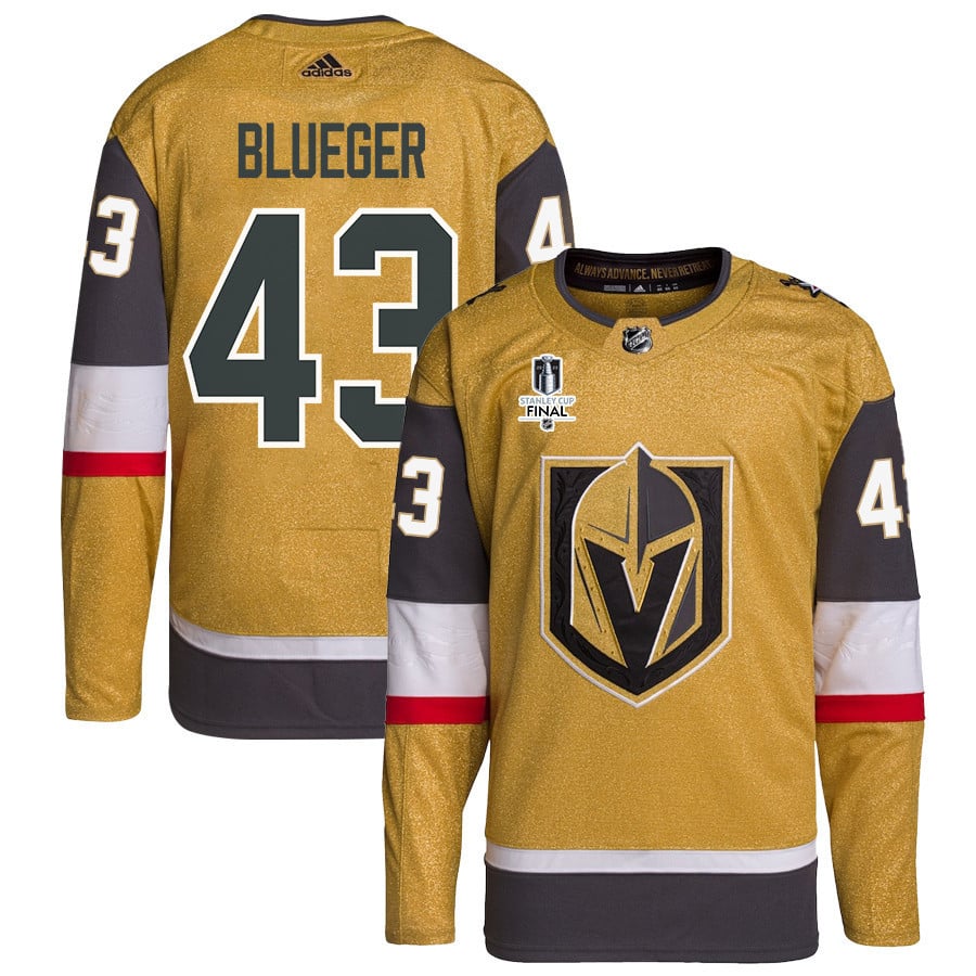 Teddy Blueger 53 Vegas Golden Knights Stanley Cup 2023 Final Patch Home Breakaway Men Hockey Jersey - Gold - JS150 