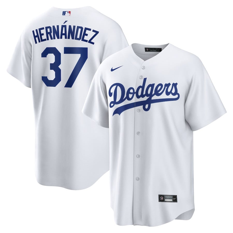Teoscar Hernandez 37 Los Angeles Dodgers Home Men Baseball Jersey - White 
