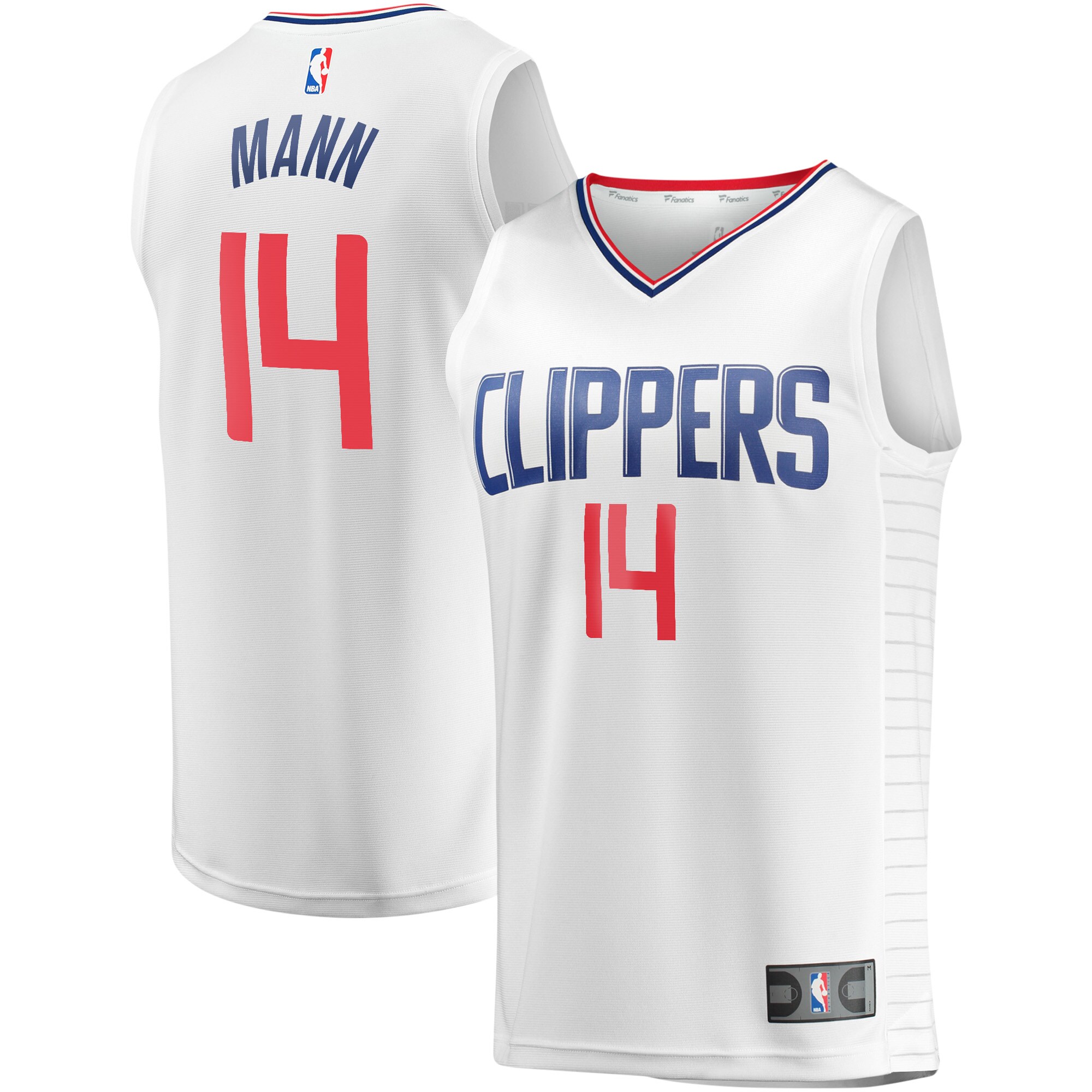 Terance Mann La Clippers Fanatics Youth Fast Break Player Basketball Jersey - Association Edition - White