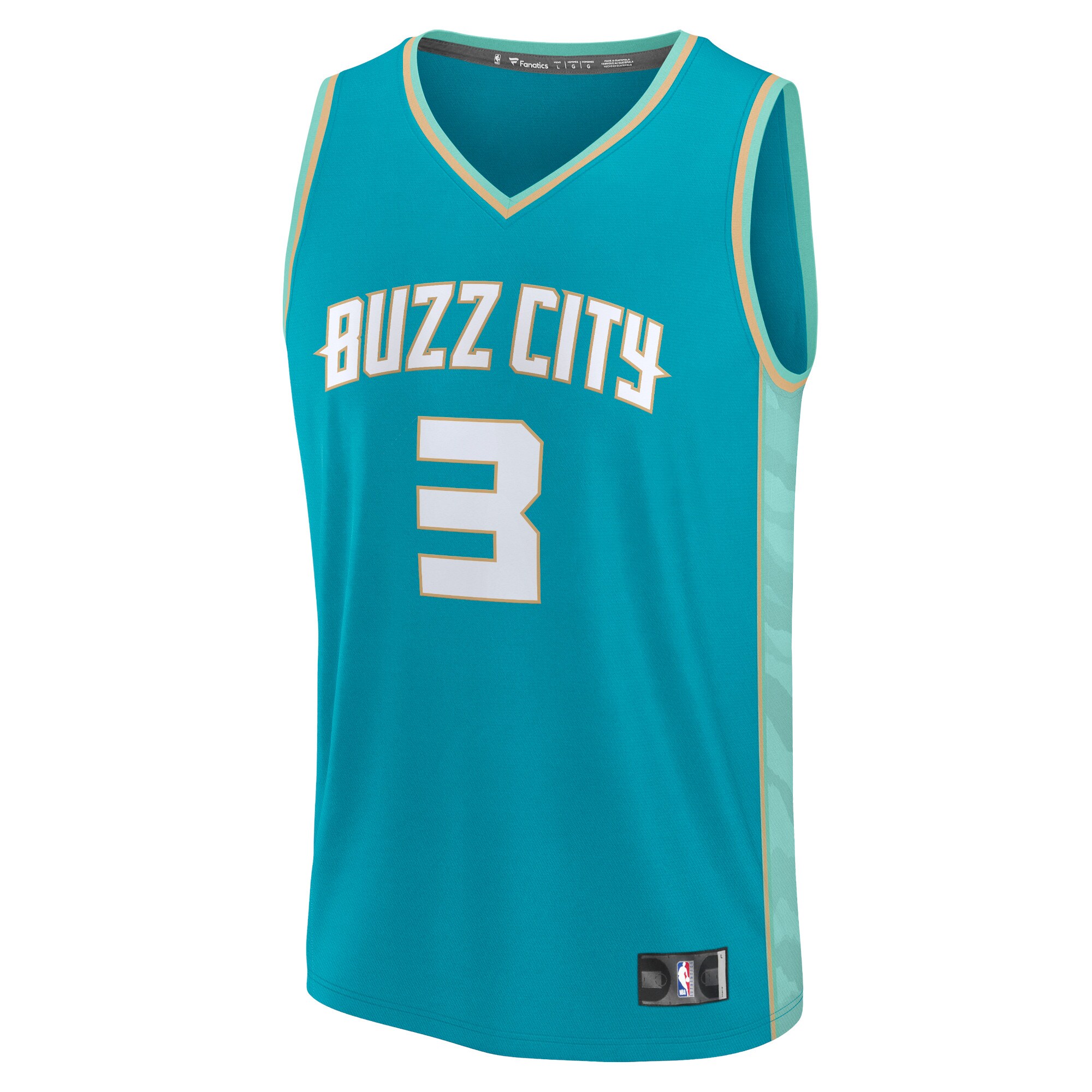 Alternative view of Terry Rozier Charlotte Hornets Fanatics Fast Break Basketball Jersey - Teal - City Edition