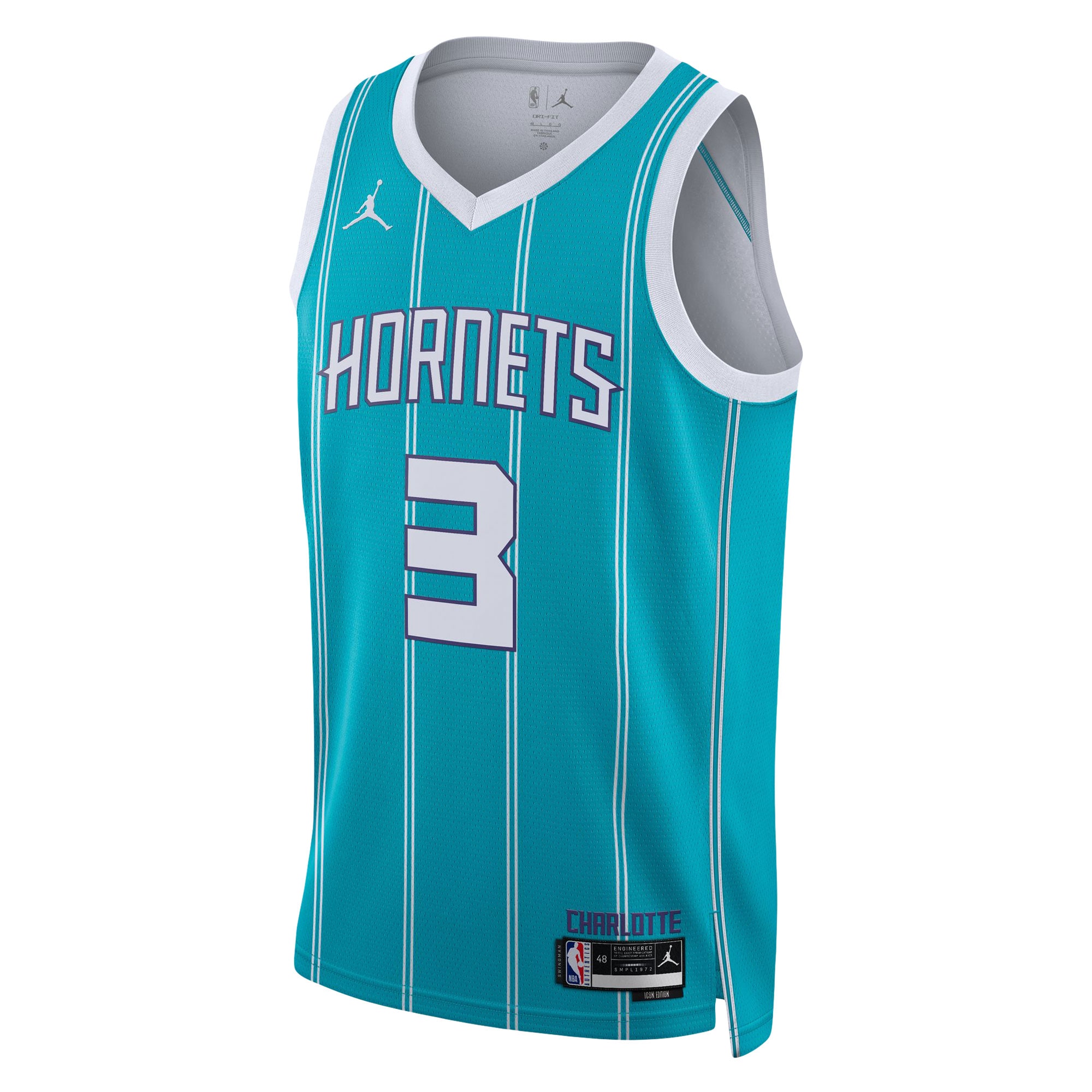 Alternative view of Terry Rozier Charlotte Hornets Jordan Brand Unisex Swingman Basketball Jersey - Icon Edition - Teal