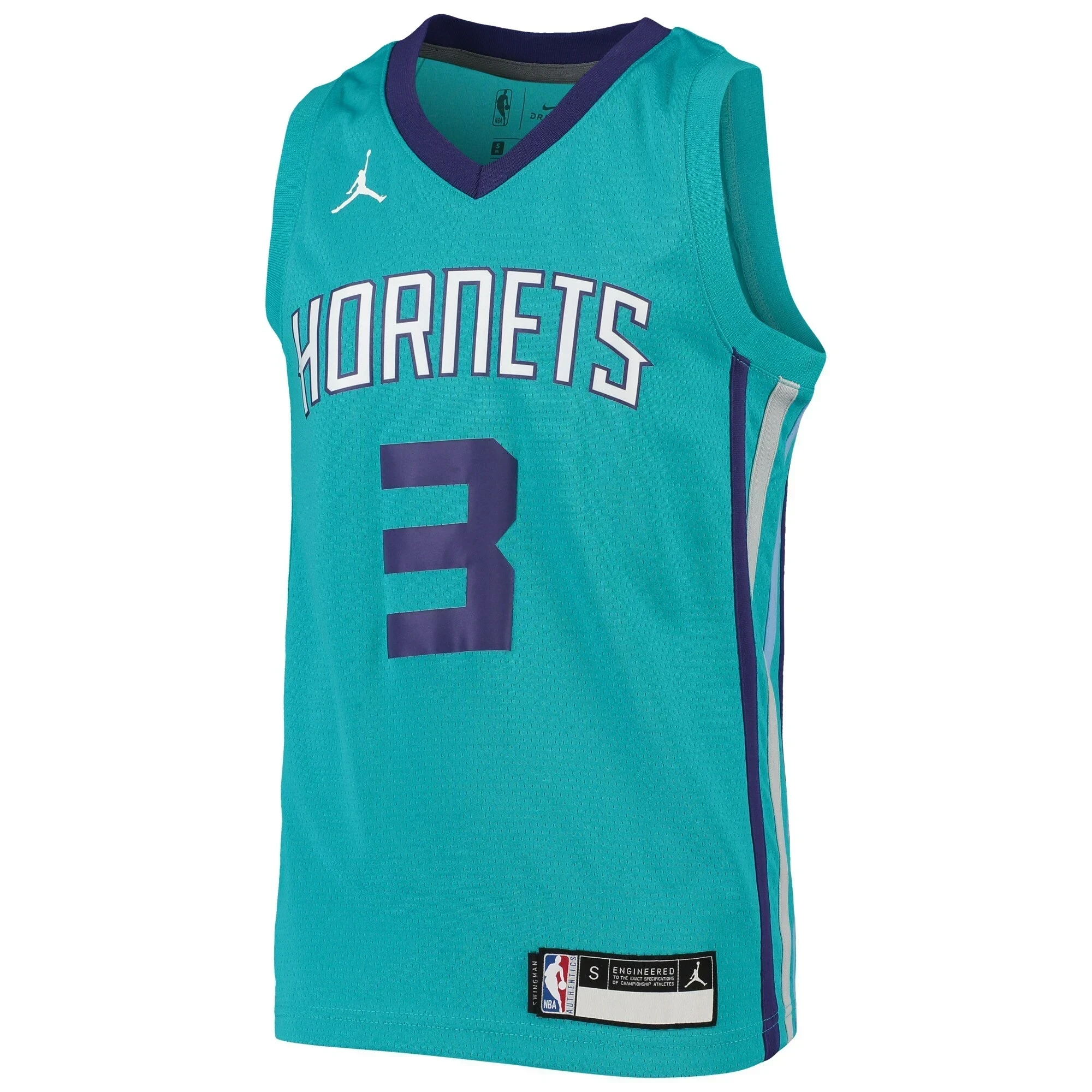Alternative view of Terry Rozier Charlotte Hornets Youth Team Swingman Basketball Jersey - Teal - JS475 