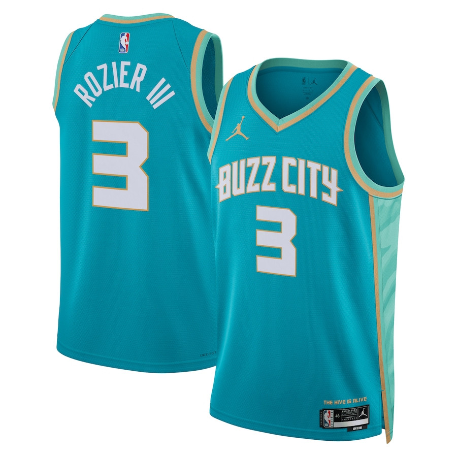 Terry Rozier III 3 Charlotte Hornets 2023/24 City Edition Swingman Basketball Jersey - Teal - JS183 