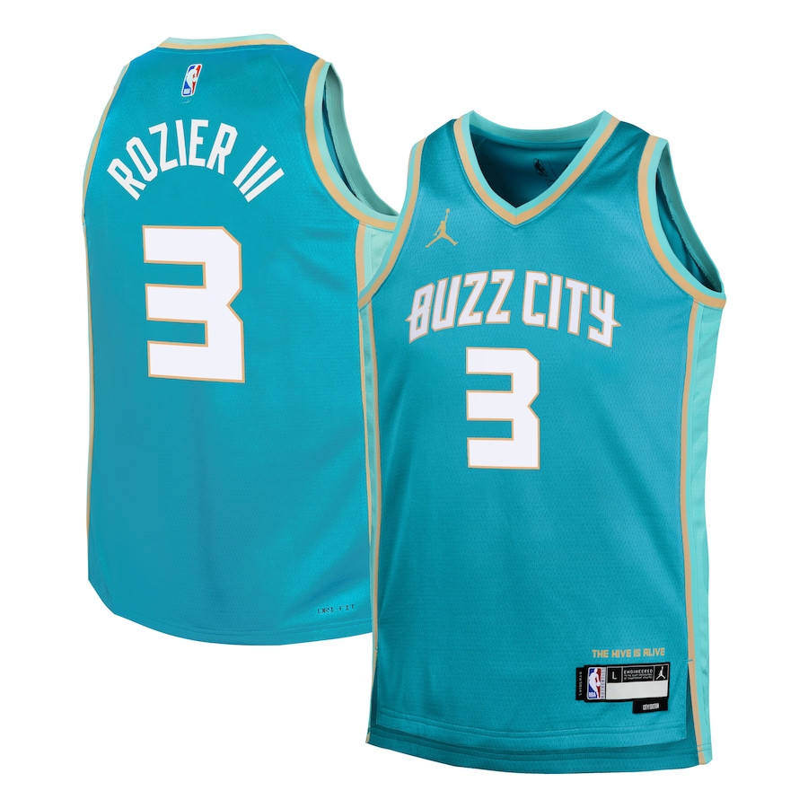 Terry Rozier III 3 Charlotte Hornets 2023/24 City Edition Swingman YOUTH Basketball Jersey - Teal - JS234 