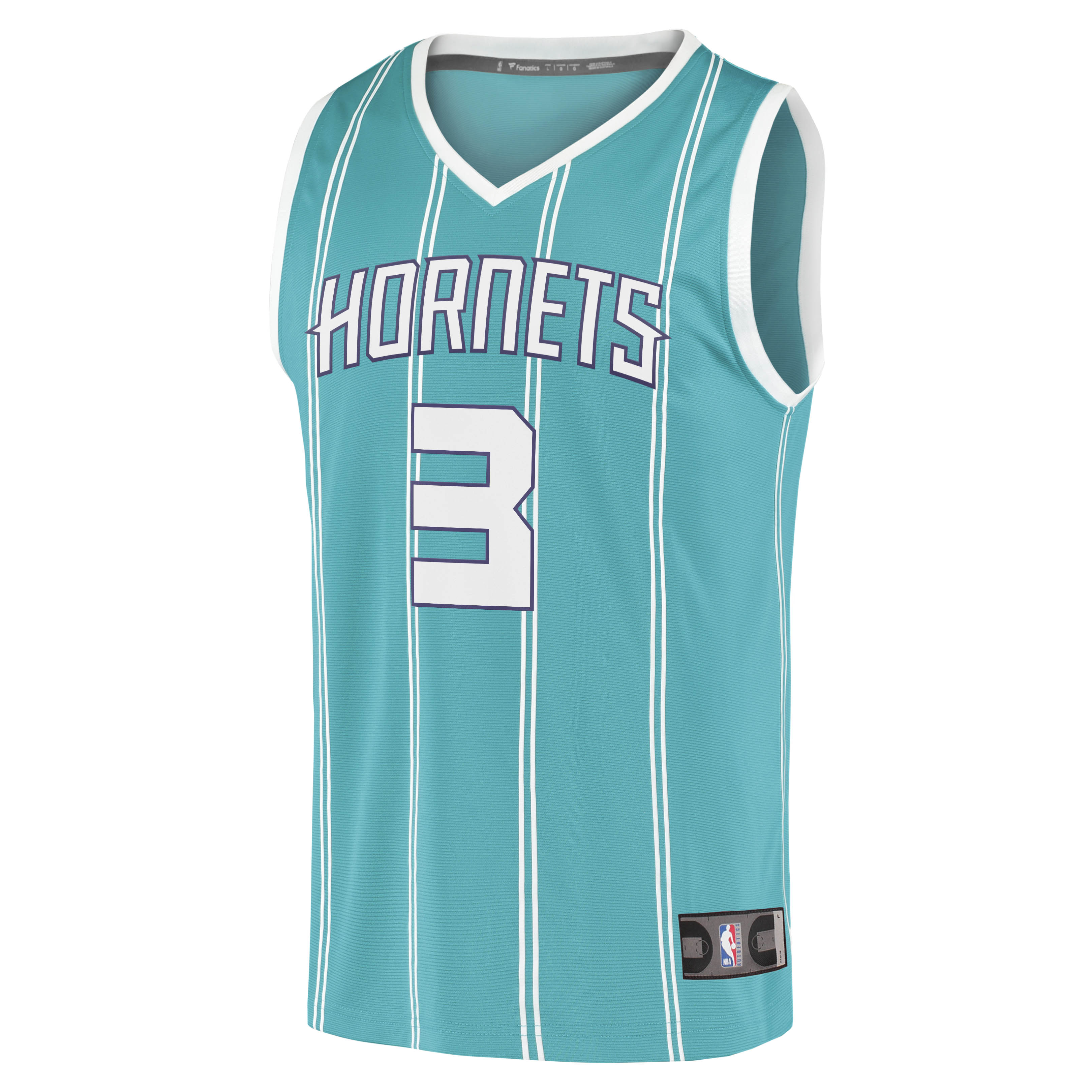 Alternative view of Terry Rozier Iii Charlotte Hornets Fanatics Fast Break Replica Player Basketball Jersey - Icon Edition - Teal