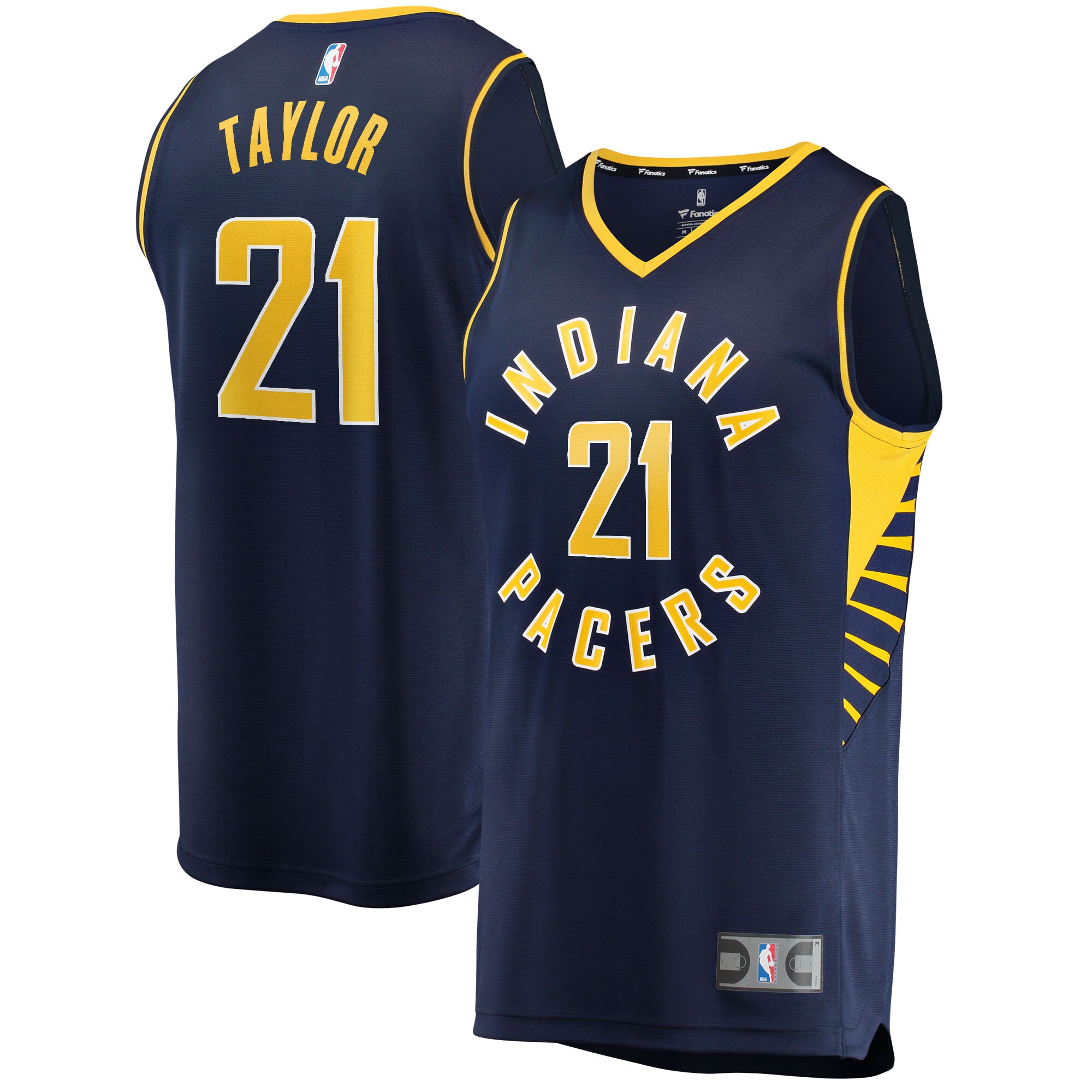 Alternative view of Terry Taylor Indiana Pacers Fanatics Branded 2021/22 Fast Break Replica Basketball Jersey - Icon Edition - Navy