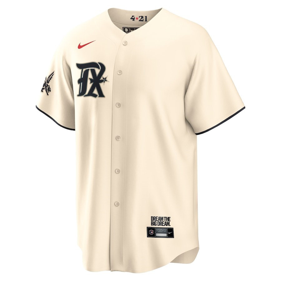 Alternative view of Texas Rangers 2023 City Connect Men Baseball Jersey - Cream - JS613 