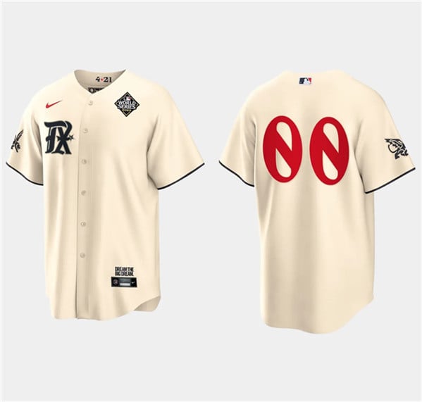 Texas Rangers 2023 World Series City Connect Stitched Men Custom Baseball Jersey - Cream - JS201 