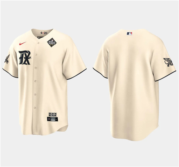 Texas Rangers 2023 World Series Stitched Baseball Jersey - Cream - JS744 