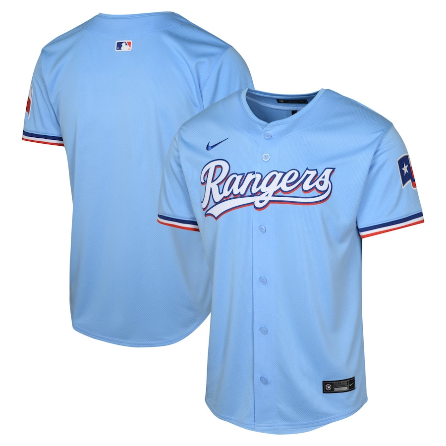 Texas Rangers Alternate Limited YOUTH Baseball Jersey - Light Blue - JS558 