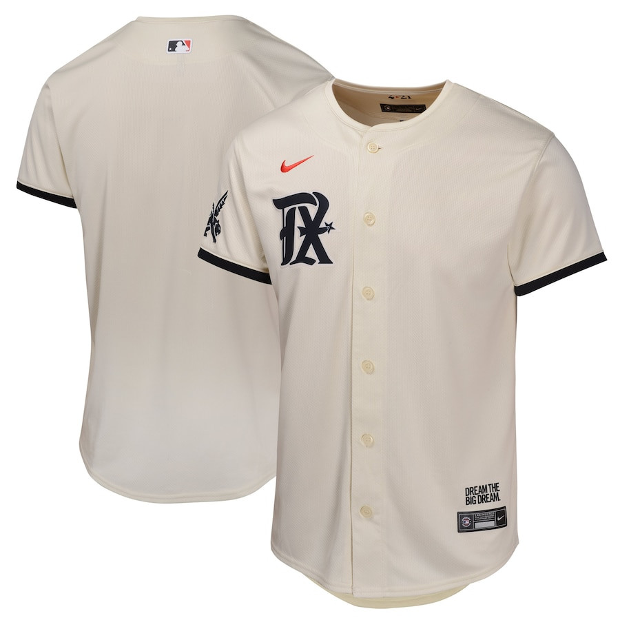 Texas Rangers City Connect Limited YOUTH Baseball Jersey - Natural - JS889 