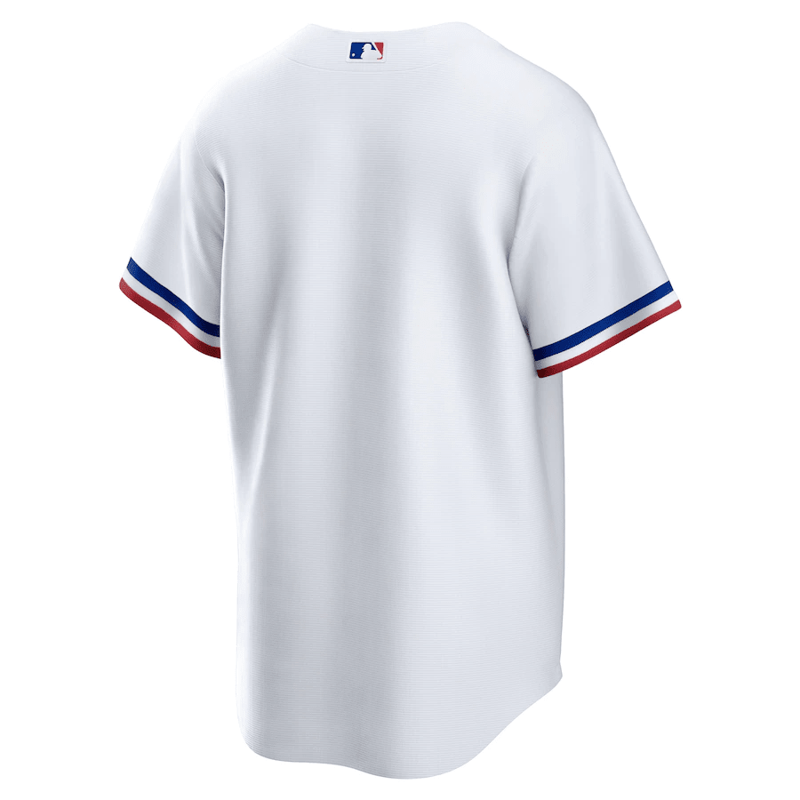 Alternative view of Texas Rangers Home Blank Men Baseball Jersey - White - JS679 