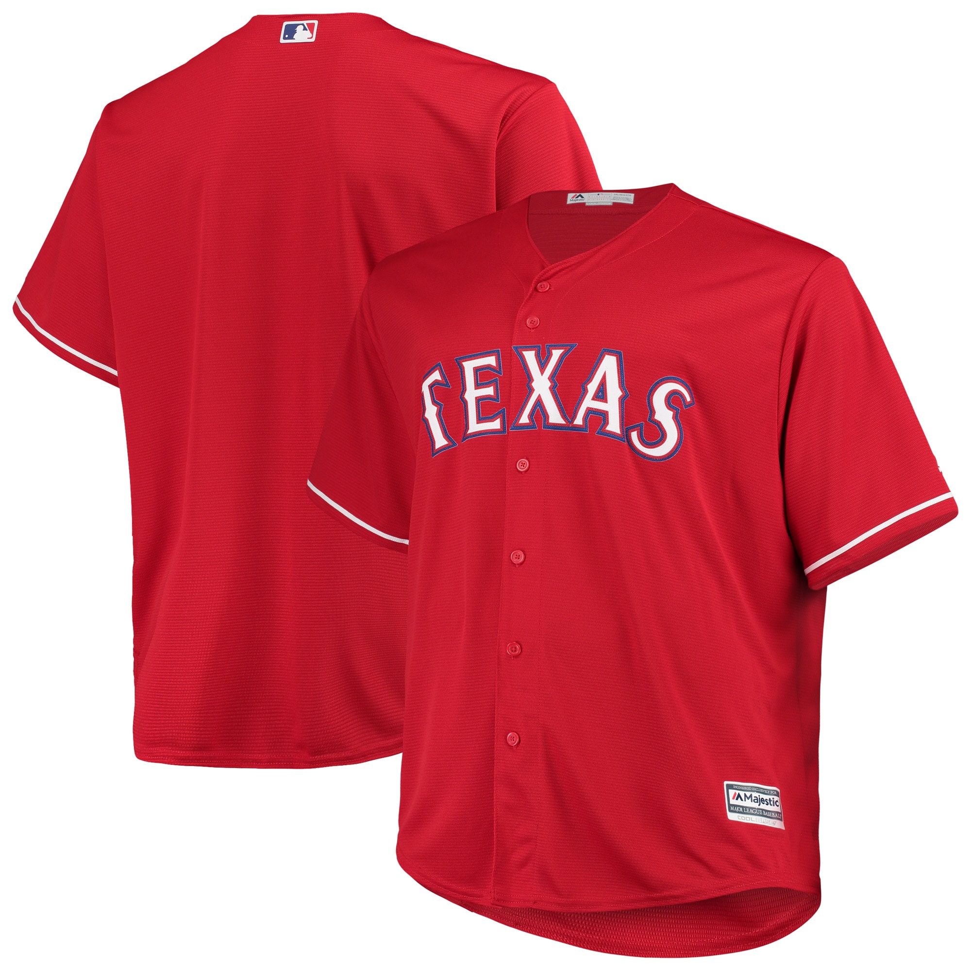 Texas Rangers Majestic Alternate Official Cool Base Baseball Jersey - Red