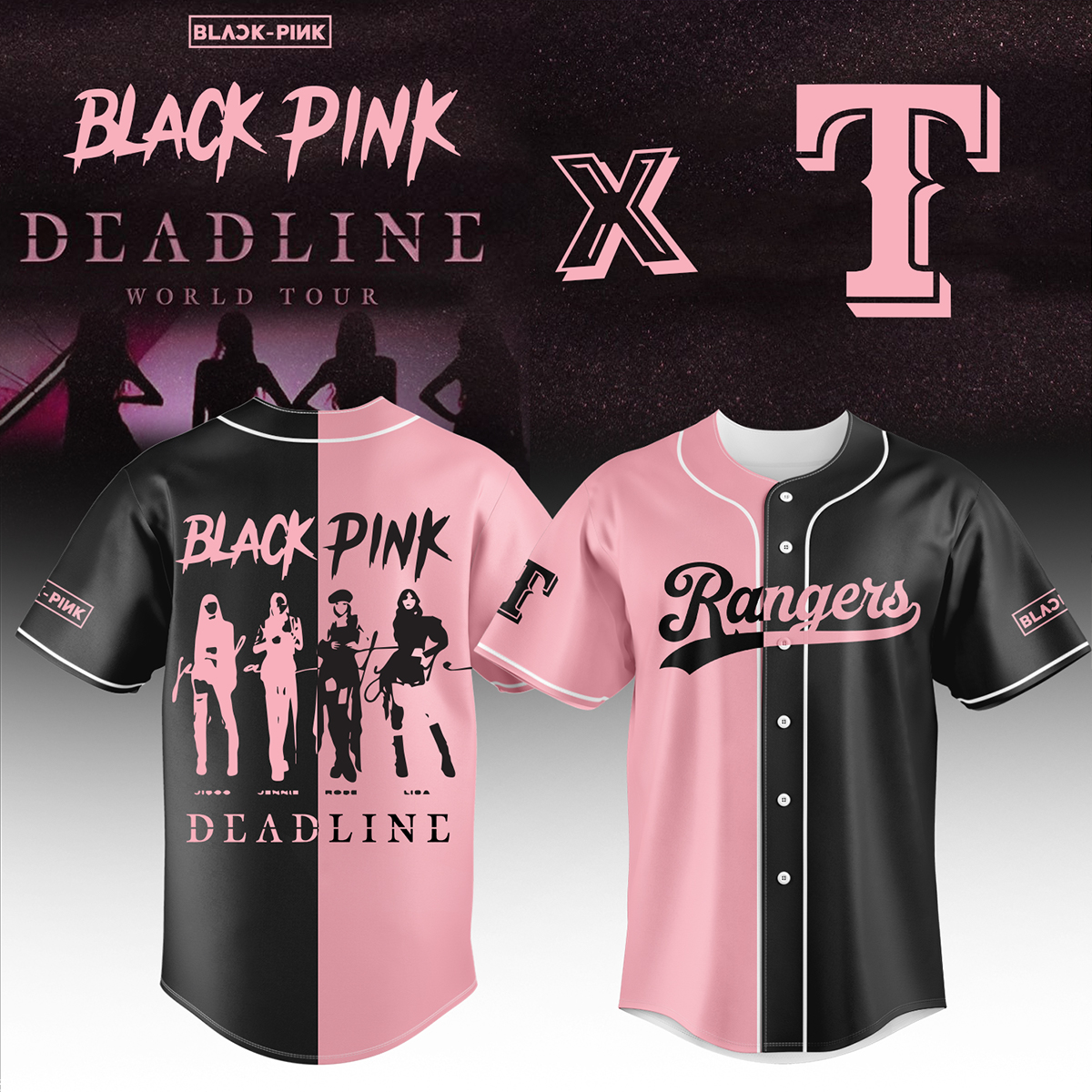 Texas Rangers Mlb X Blackpink Custom Baseball Jersey
