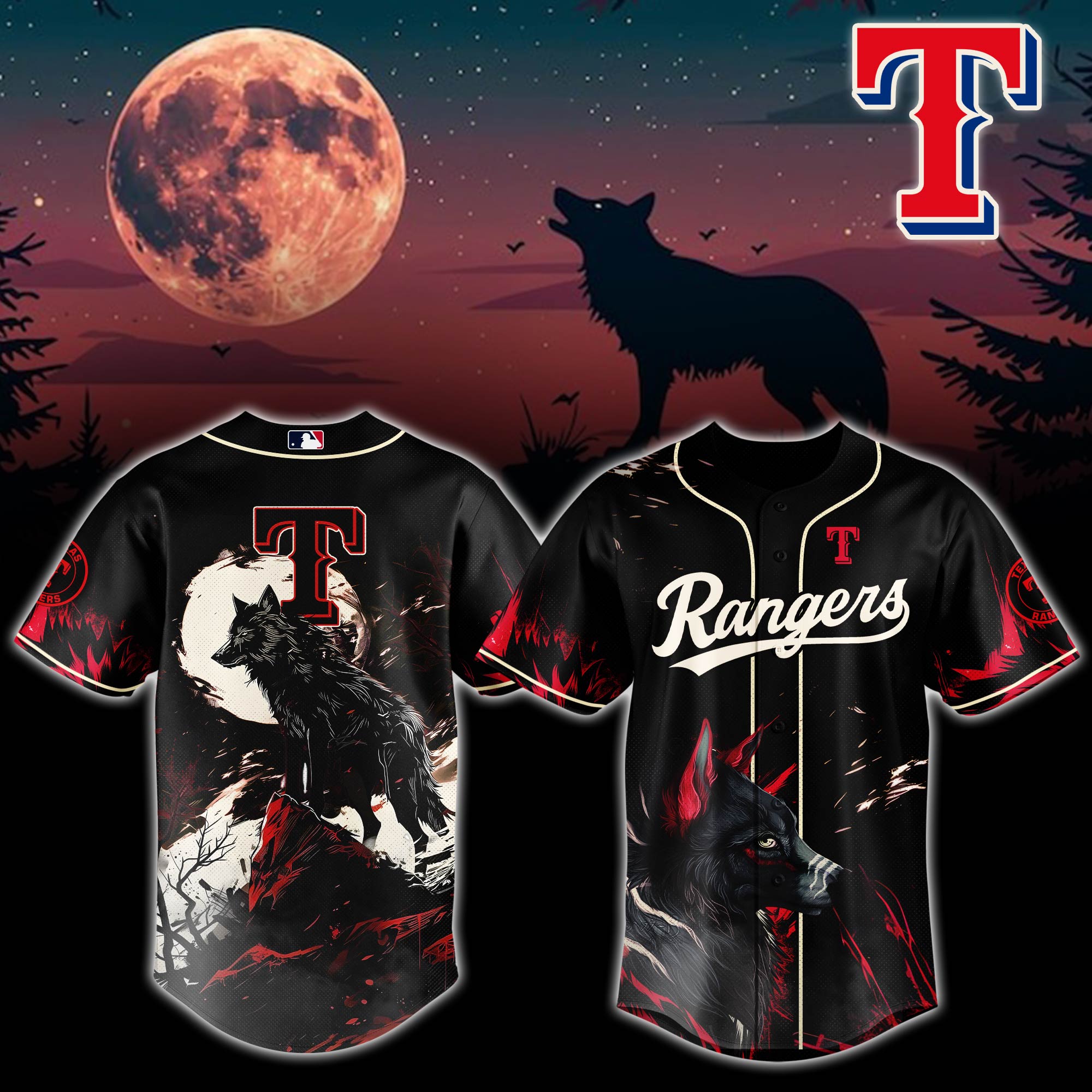 Texas Rangers Mlb X Wolf Custom Baseball Jersey
