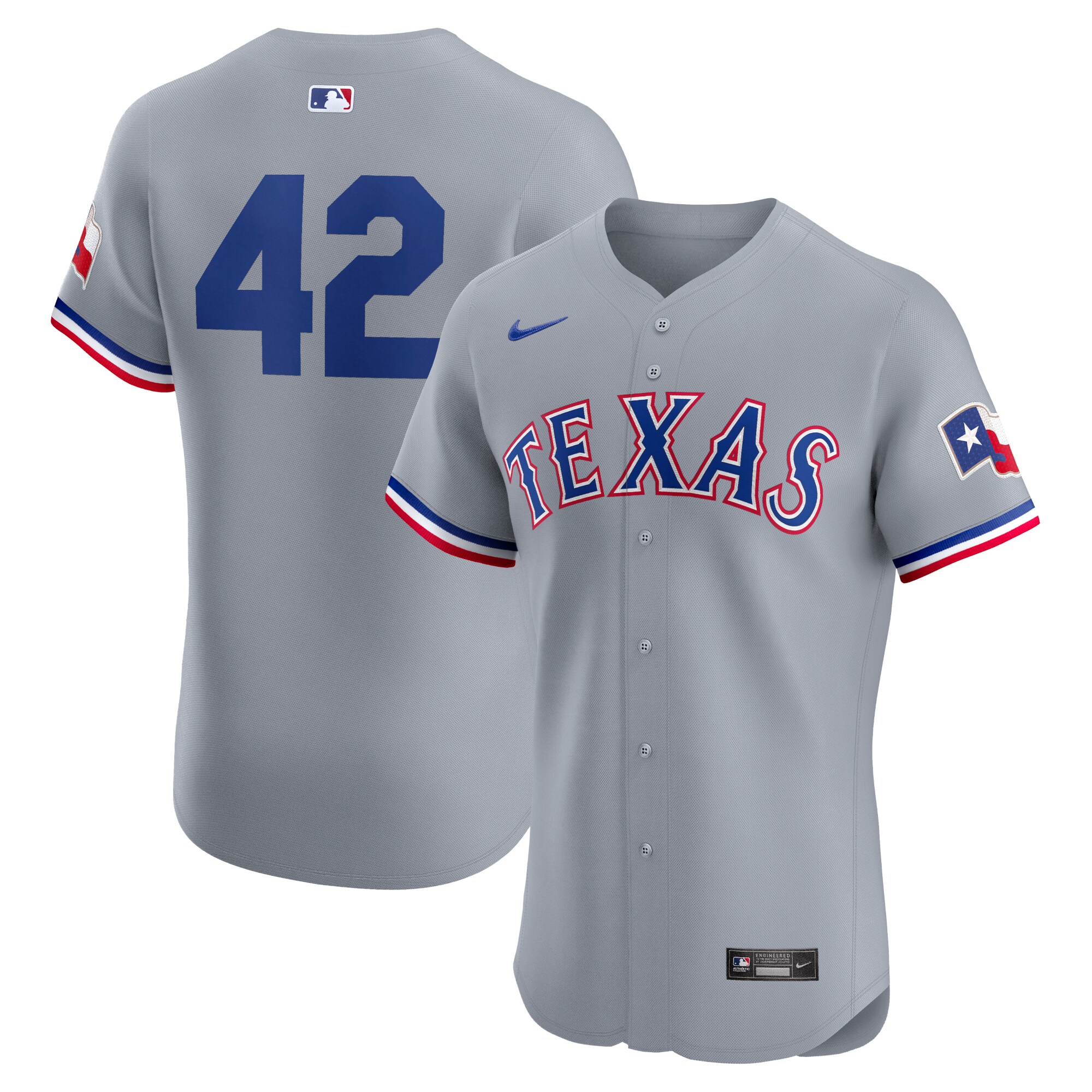 Texas Rangers Road 2024 Jackie Robinson Day Elite Baseball Jersey - Gray
