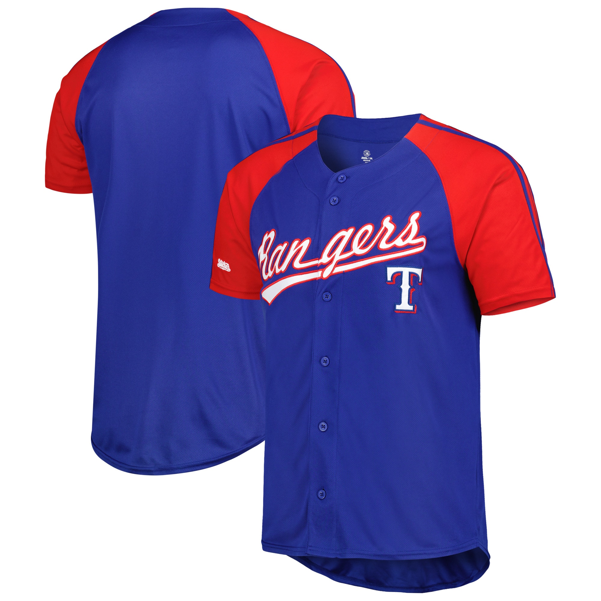 Texas Rangers Stitches Button-down Raglan Fashion Baseball Jersey – Royal