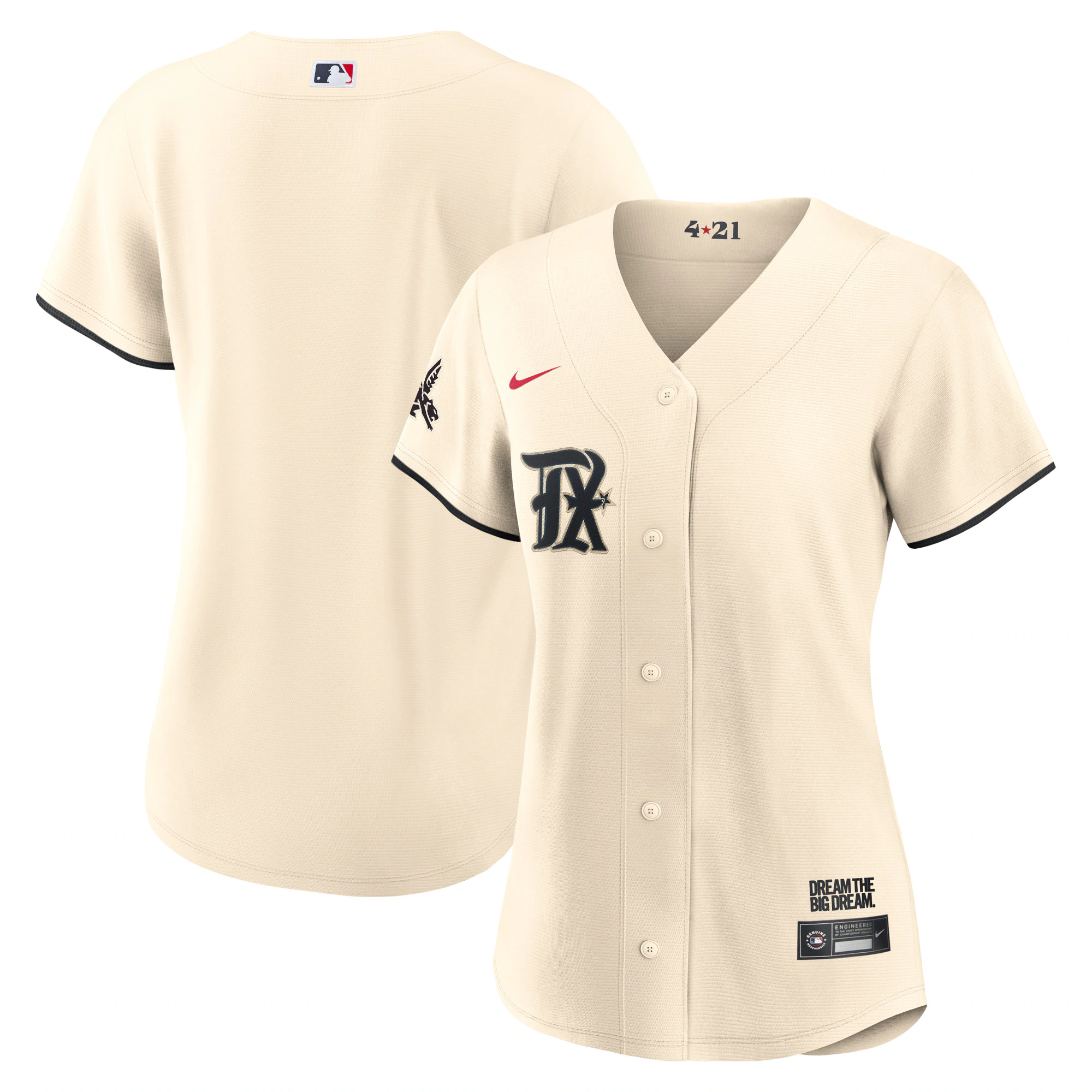 Texas Rangers Women's 2023 City Connect Replica Baseball Jersey - Cream