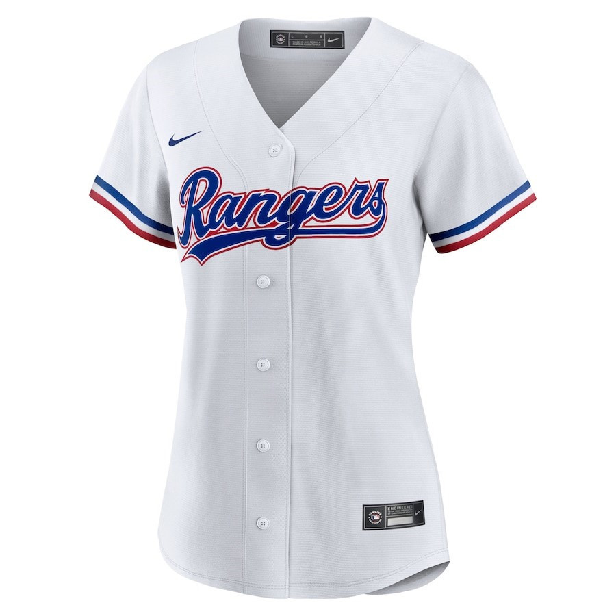 Alternative view of Texas Rangers Women's Home Blank Baseball Jersey - White - JS843 