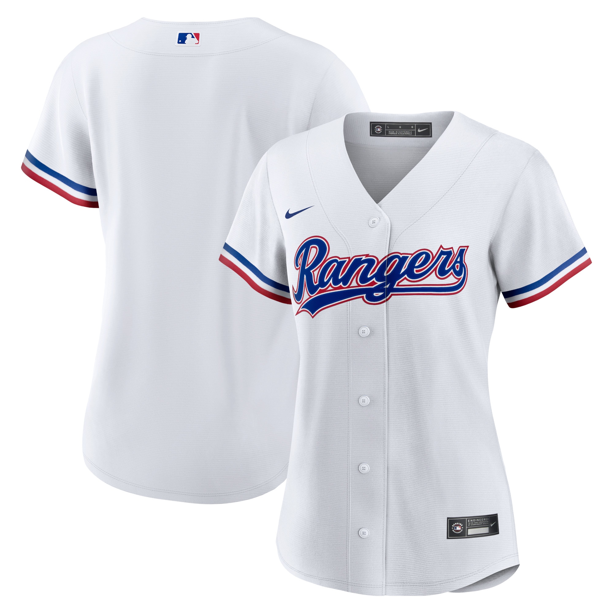 Texas Rangers Women's Home Blank Replica Baseball Jersey - White