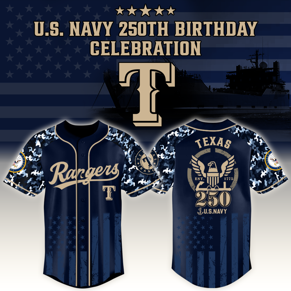 Texas Rangers X Mlb Honoring 250 Years Of The U.s. Navy – Mlb Custom Baseball Jersey