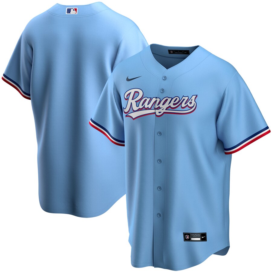 Texas Rangers Youth Alternate 2020 Replica Team Baseball Jersey - Light Blue