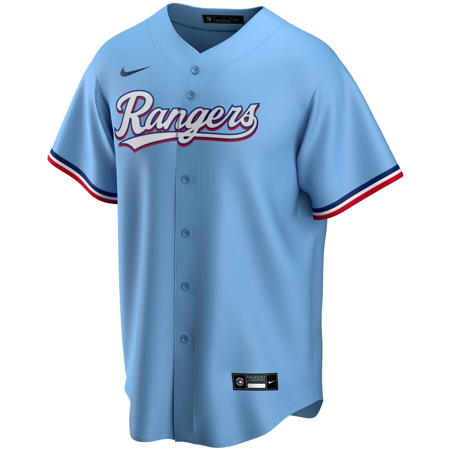 Alternative view of Texas Rangers Youth Alternate 2020 Replica Team Baseball Jersey - Light Blue