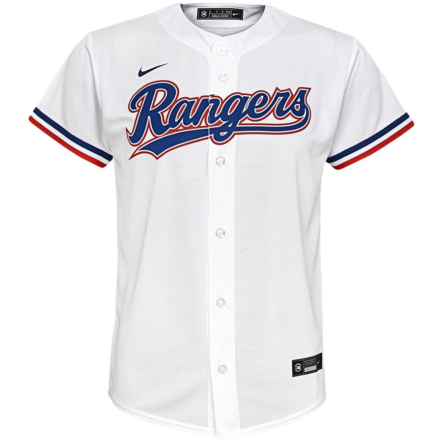 Alternative view of Texas Rangers Youth Home 2020 Replica Team Baseball Jersey - White