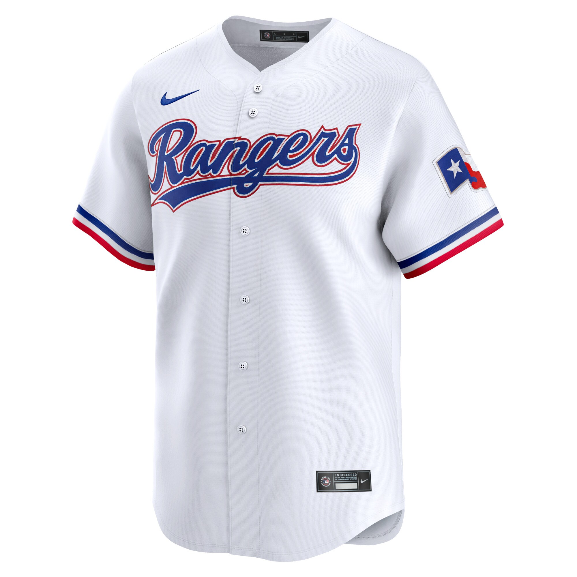 Alternative view of Texas Rangers Youth Home Limited Custom Baseball Jersey - White