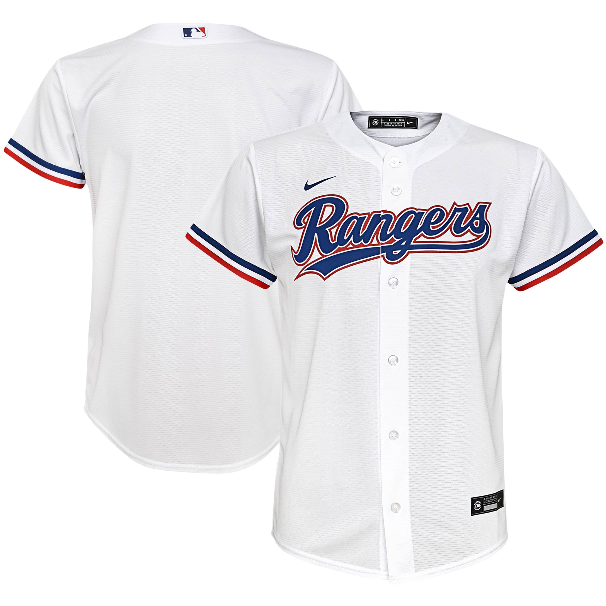 Texas Rangers Youth Home Replica Team Baseball Jersey - White