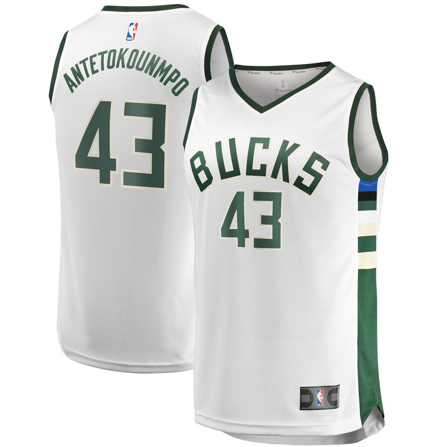 Thanasis Antetokounmpo Milwaukee Bucks Fanatics Branded Youth Fast Break Replica Player Basketball Jersey - Association Edition - White