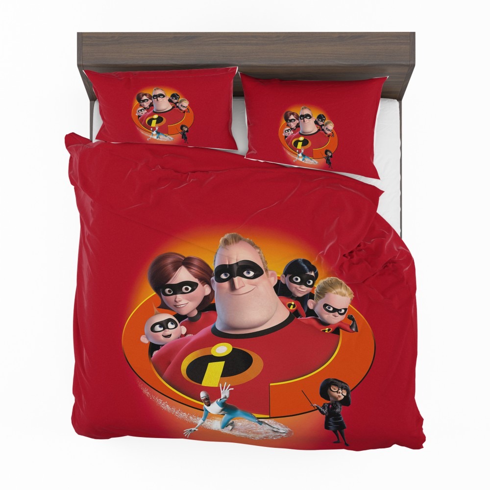 Alternative view of The Incredibles Movie Bob Parr Dash Parr Disney Elastigirl Helen Parr Bedding Set - Custom Bedding Set
