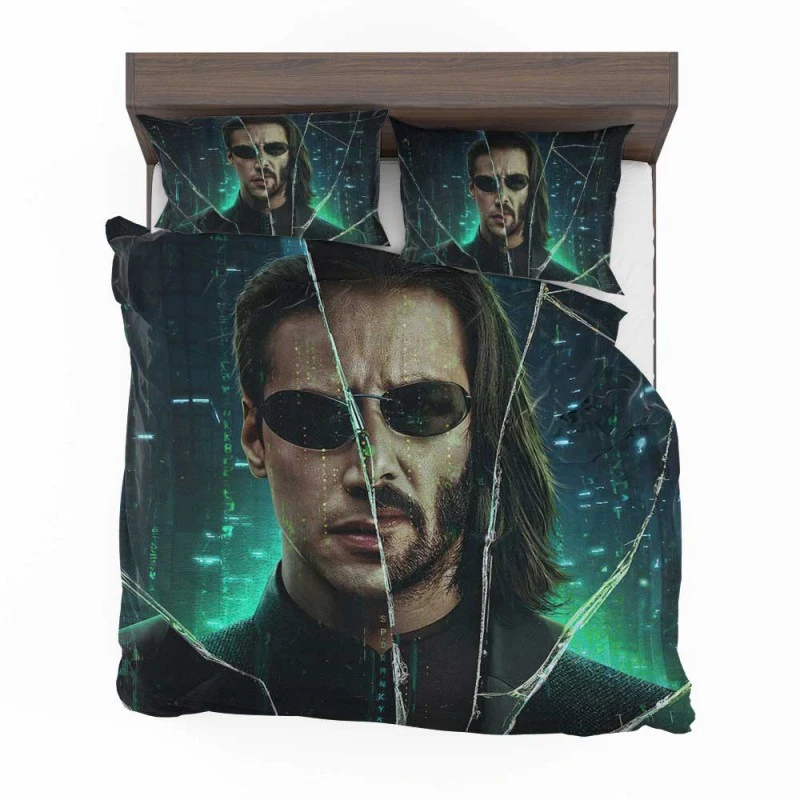 Alternative view of The Matrix Resurrections Movie Keanu Reeves Bedding Set - Custom Bedding Set