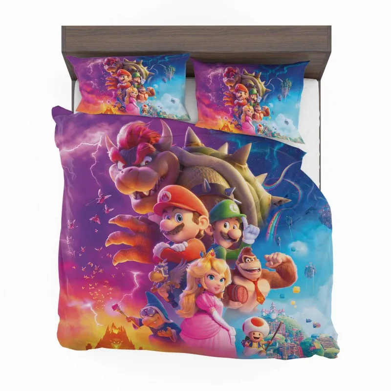 Alternative view of The Super Mario Bros Plumbers Quest Bedding Set - Custom Bedding Set