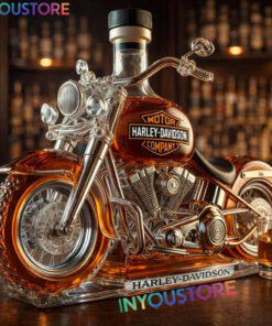 Harley-Davidson Motorcycle Shaped Whiskey Decanter Bottle