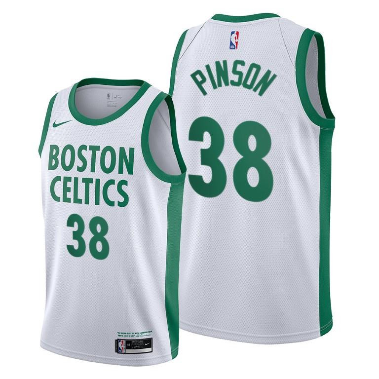 Theo Pinson Boston Celtics White City Edition Basketball Jersey 38 - Men Basketball Jersey - JS748