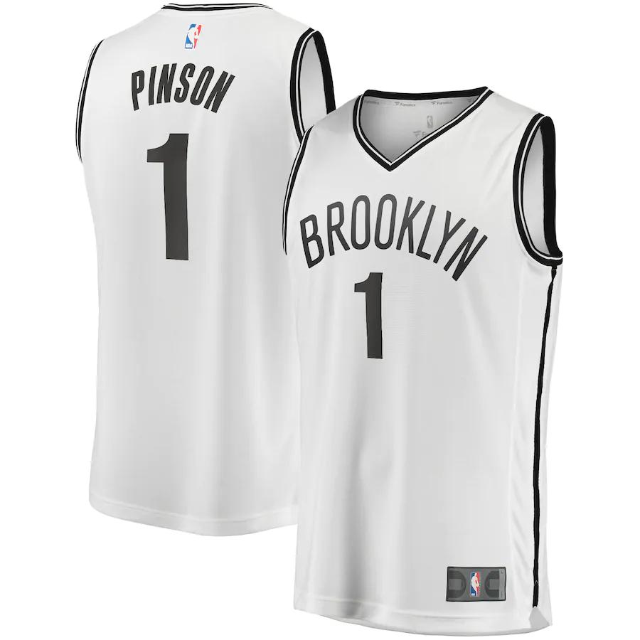 Theo Pinson Brooklyn Nets Fanatics Branded Fast Break Player Basketball Jersey - Association Edition - White