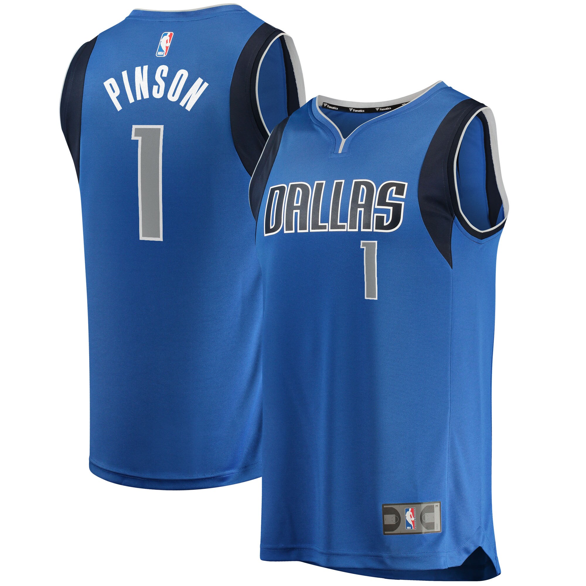 Theo Pinson Dallas Mavericks Fanatics Branded Youth 2021/22 Fast Break Replica Basketball Jersey - Icon Edition - Blue