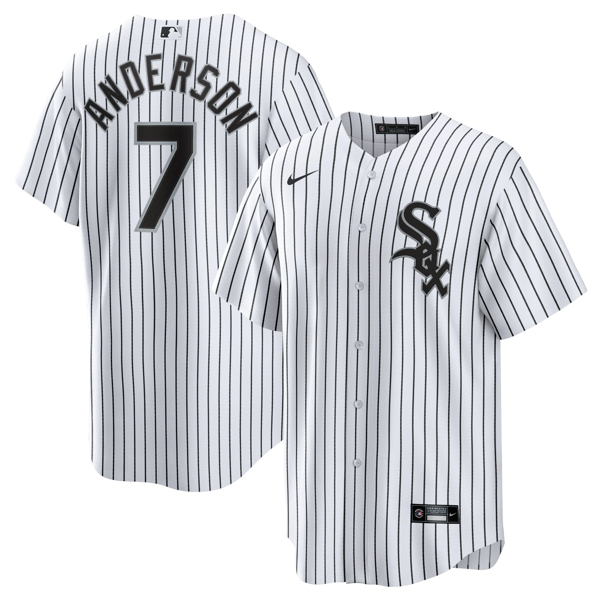 Alternative view of Tim Anderson Chicago White Sox Home Replica Player Baseball Jersey – White/black