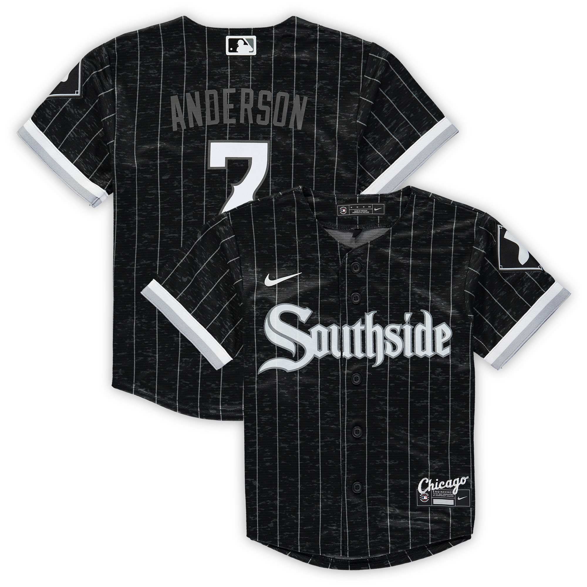 Alternative view of Tim Anderson Chicago White Sox Preschool City Connect Script Replica Baseball Jersey - Black