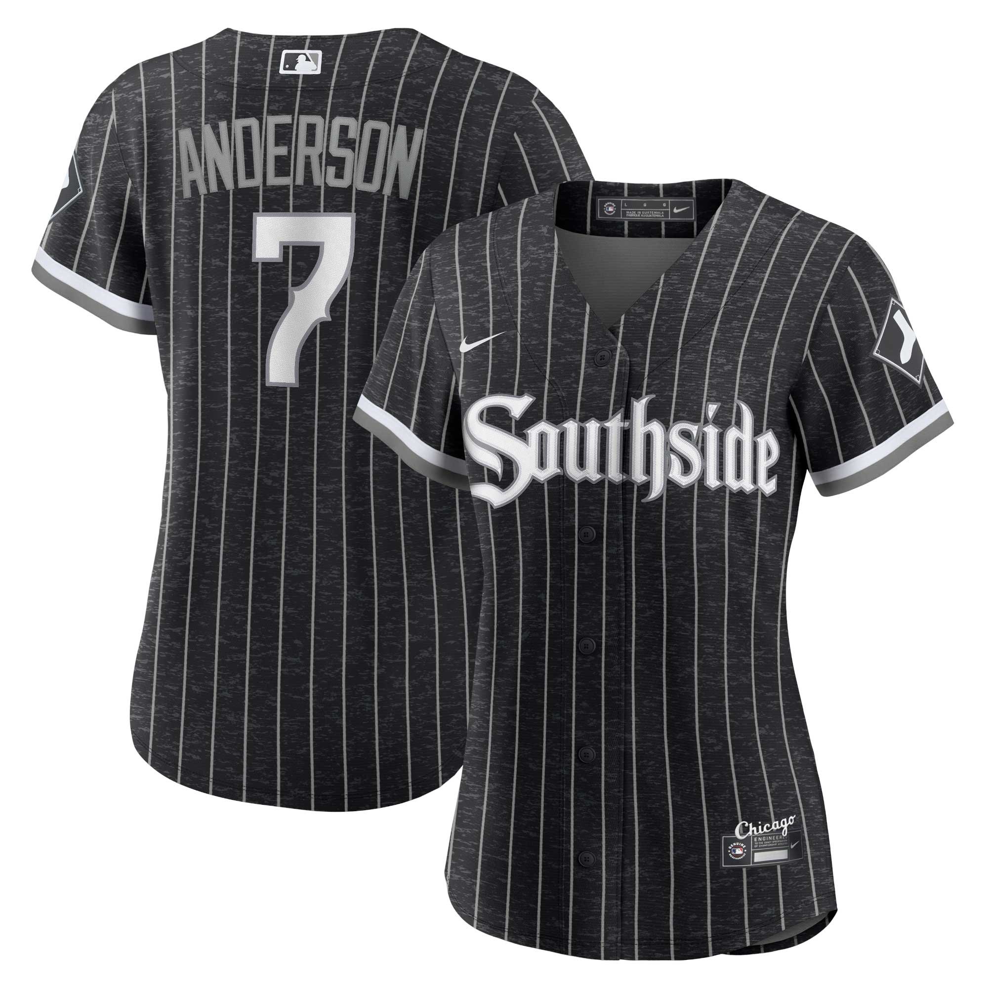 Alternative view of Tim Anderson Chicago White Sox Women’s City Connect Replica Player Baseball Jersey – Black