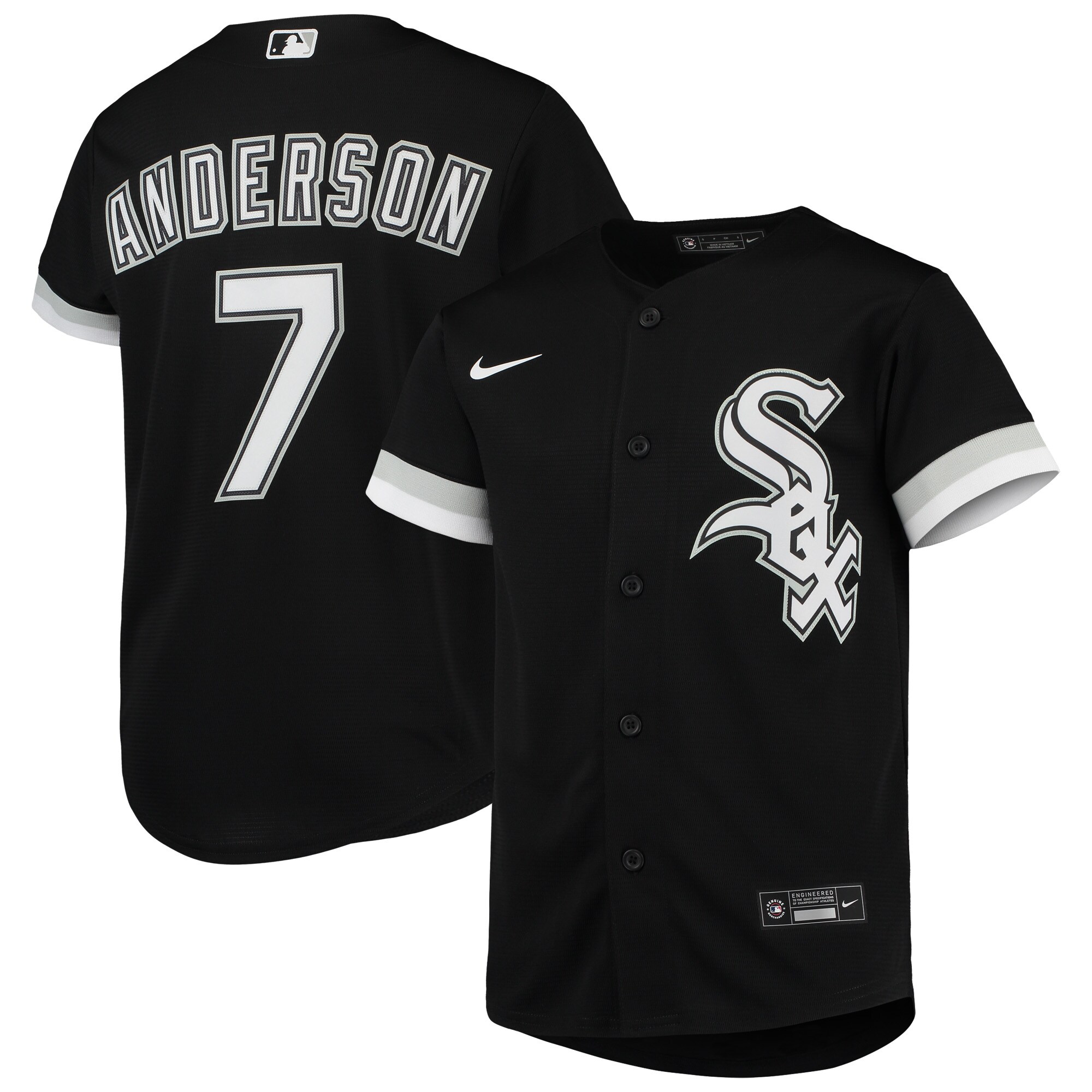 Alternative view of Tim Anderson Chicago White Sox Youth Alternate Replica Player Baseball Jersey – Black