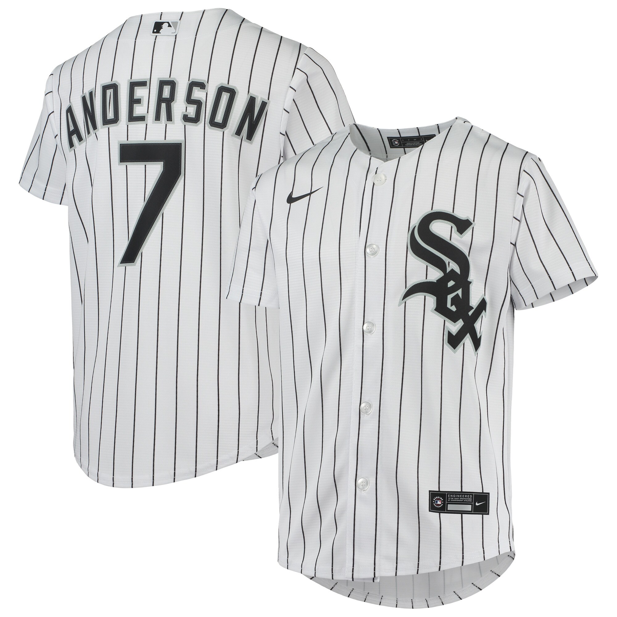 Alternative view of Tim Anderson Chicago White Sox Youth Alternate Replica Player Baseball Jersey – White