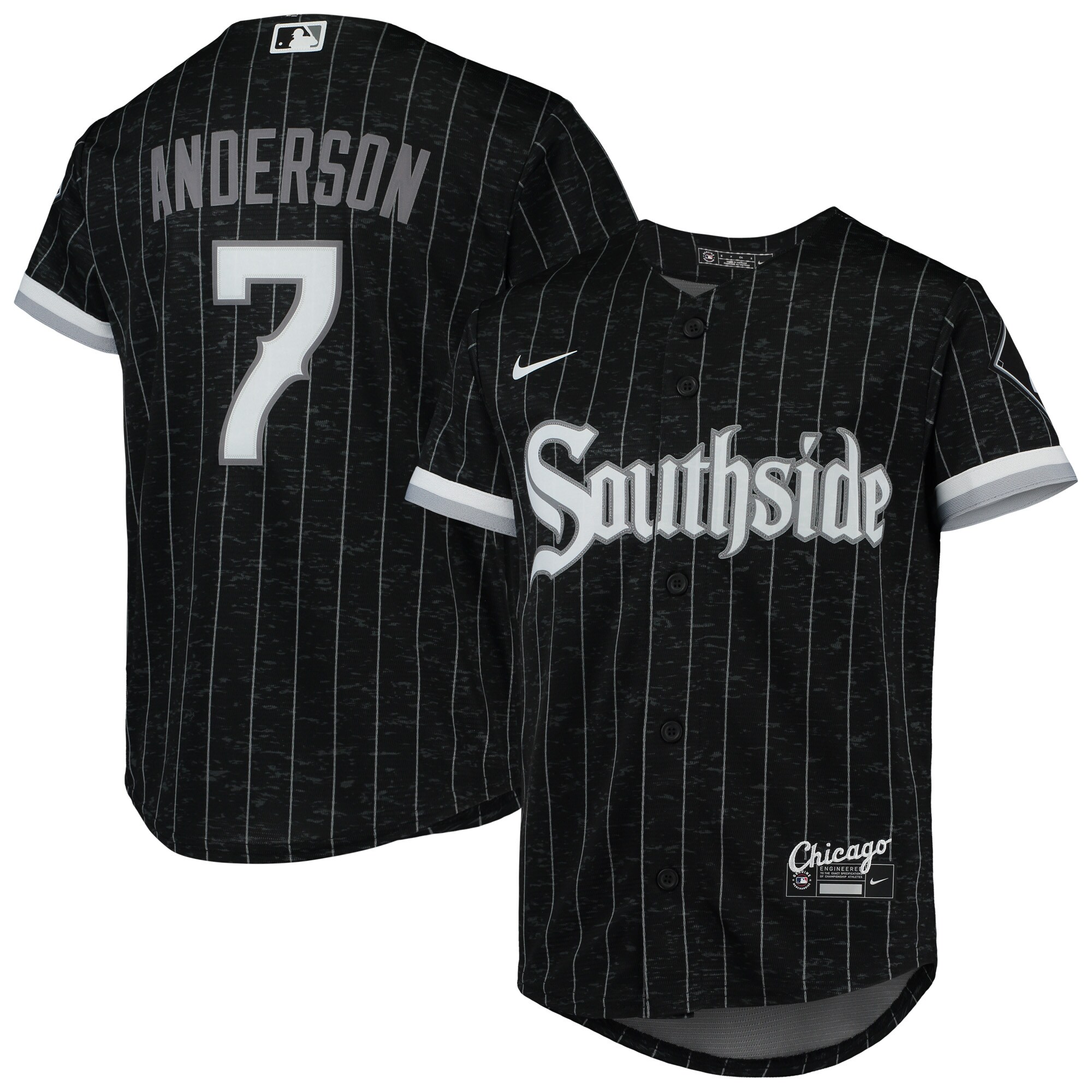 Alternative view of Tim Anderson Chicago White Sox Youth City Connect Replica Player Baseball Jersey - Black